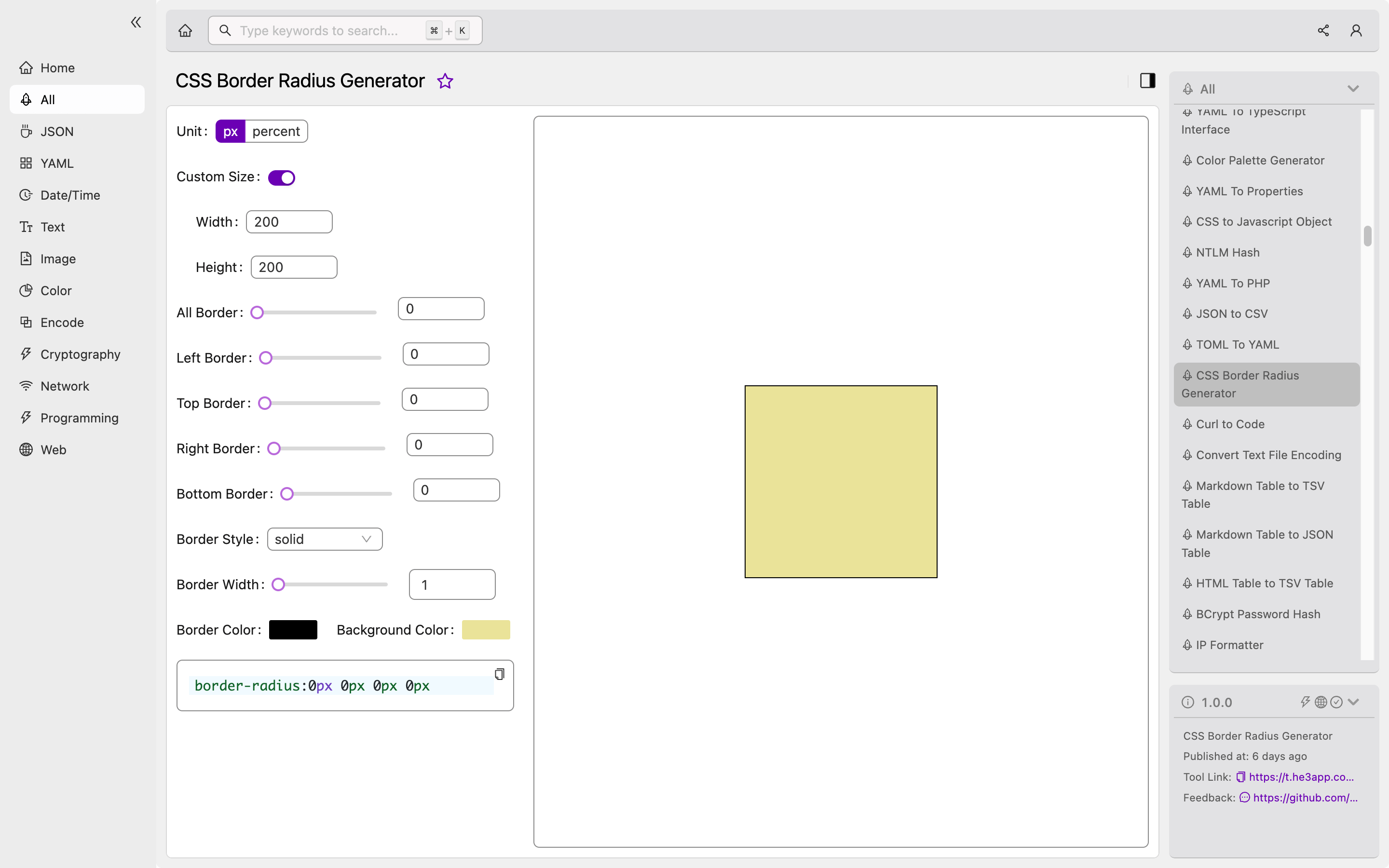 CSS Border Radius Generator