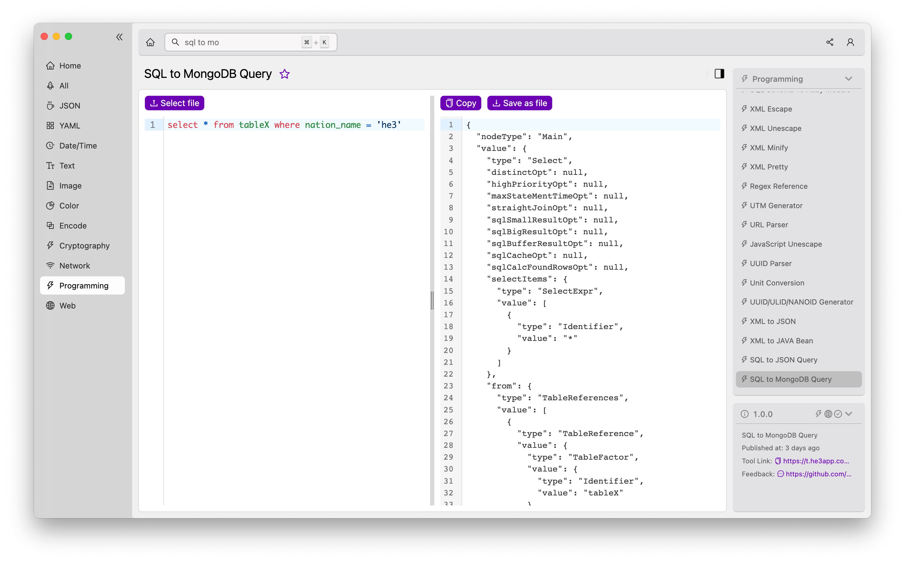 sql-to-mongodb-query