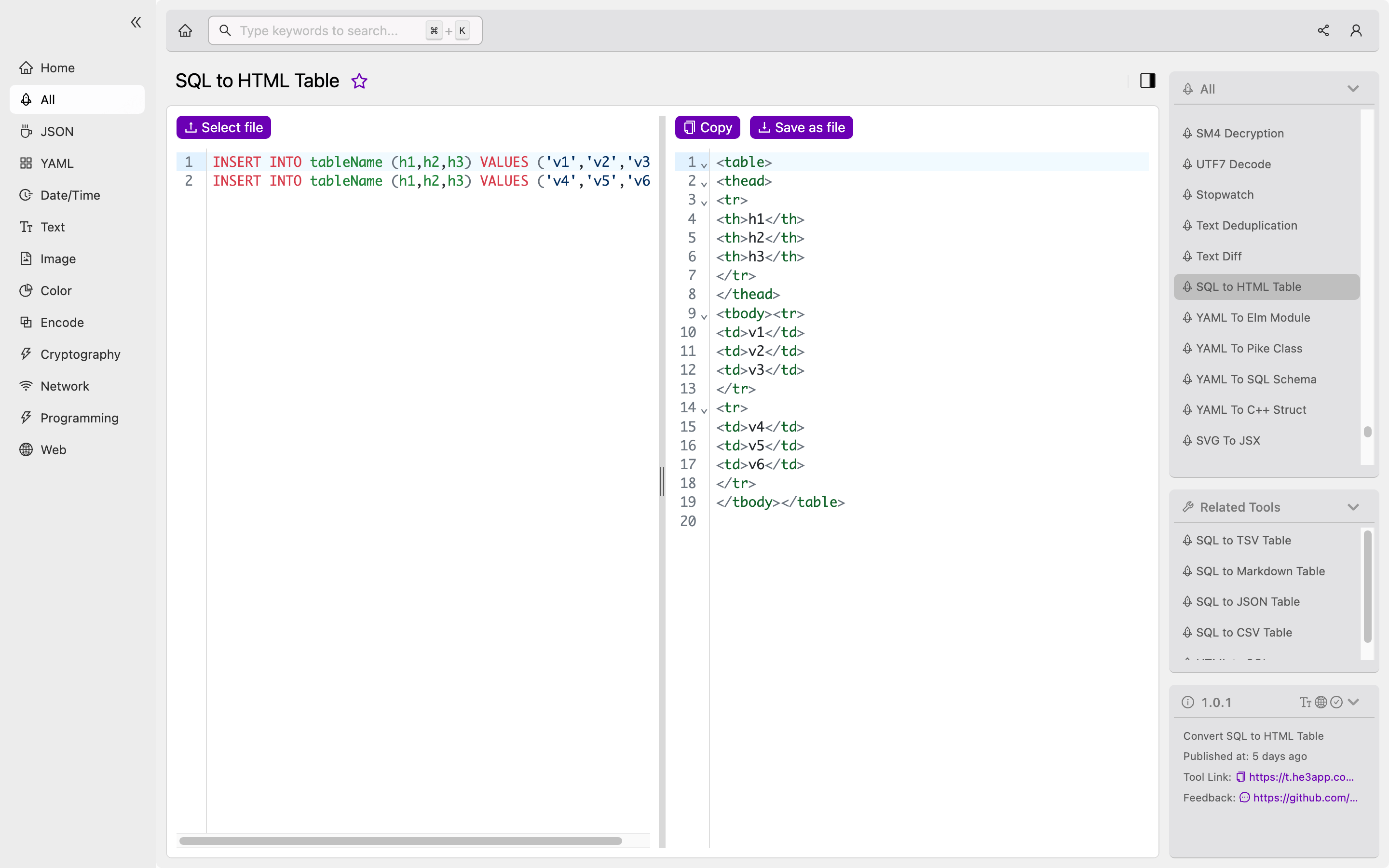 sql-to-html-table